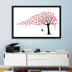 Heart Leaf Tree Silhouette Wall Art