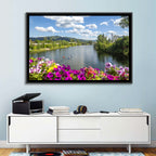 Sand Creek River with Petunias Wall Art