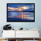 Lake Sunset with Silhouettes Wall Art