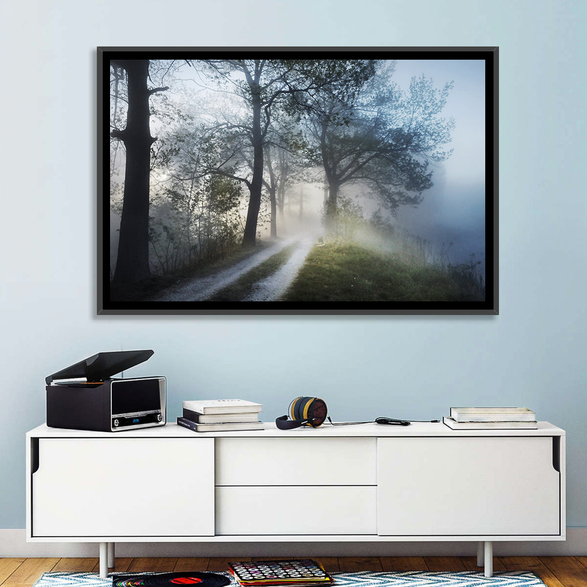 Foggy Forest Path Wall Art