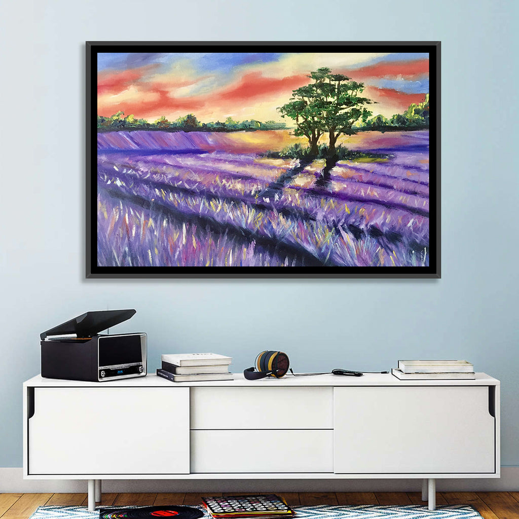 Lavender Field at Sunset Wall Art