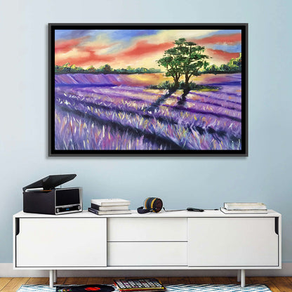 Lavender Field Sunset Wall Art