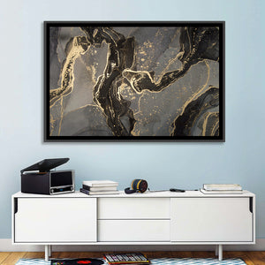 Luxury Black Gold Abstract Wall Art