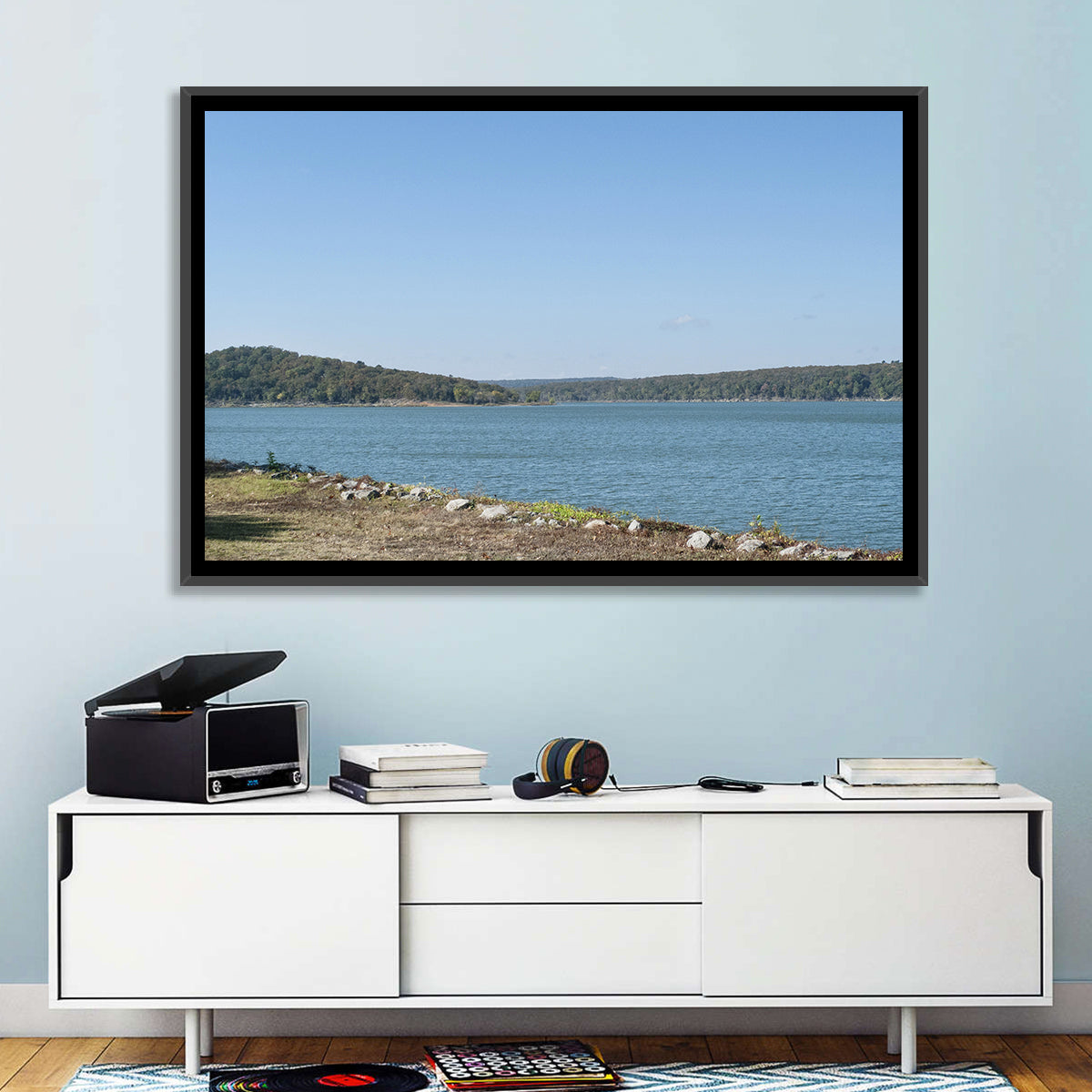 Tenkiller Lake Shoreline Wall Art in a room, landscape