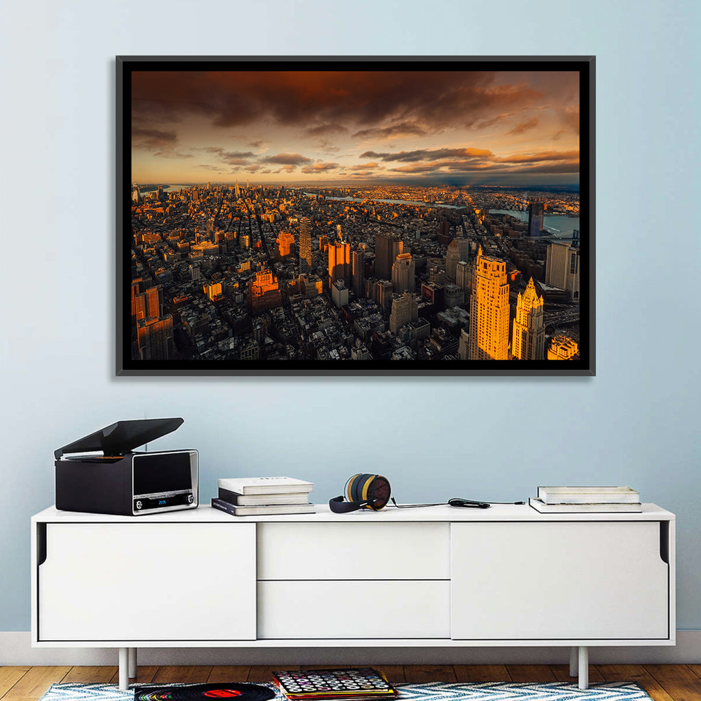 South Manhattan Sunset Skyline Wall Art