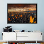 South Manhattan Sunset Skyline Wall Art