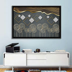 Gray and Gold Dandelion Wall Art