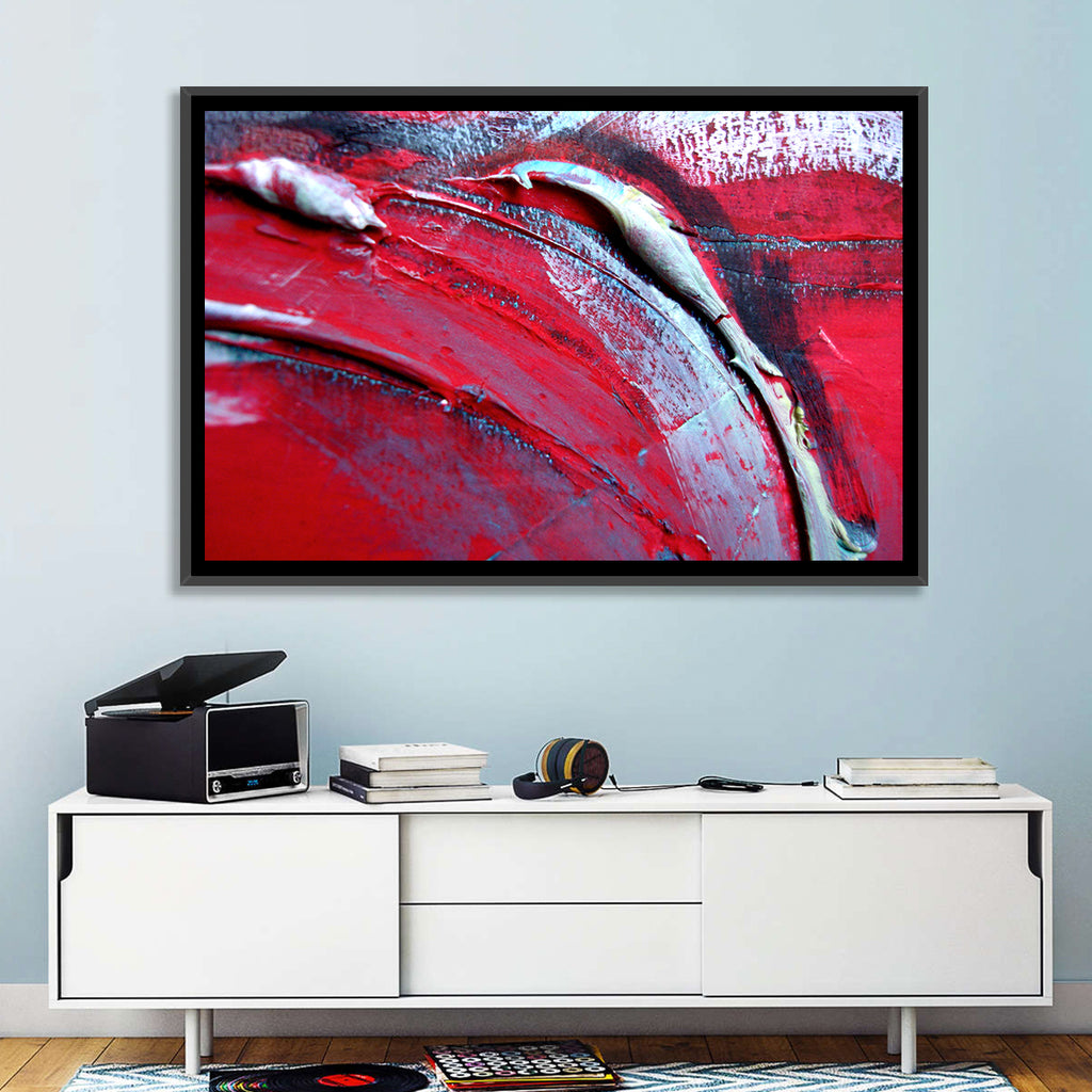 Crimson Impasto Motion Wall Art