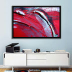 Crimson Impasto Motion Wall Art