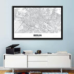 Berlin Street Network Map Wall Art