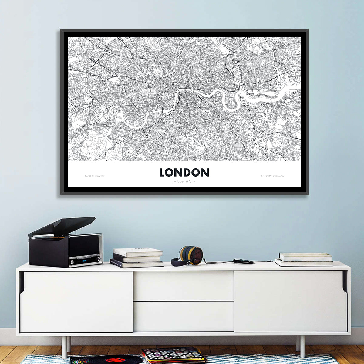 London River Map Wall Art