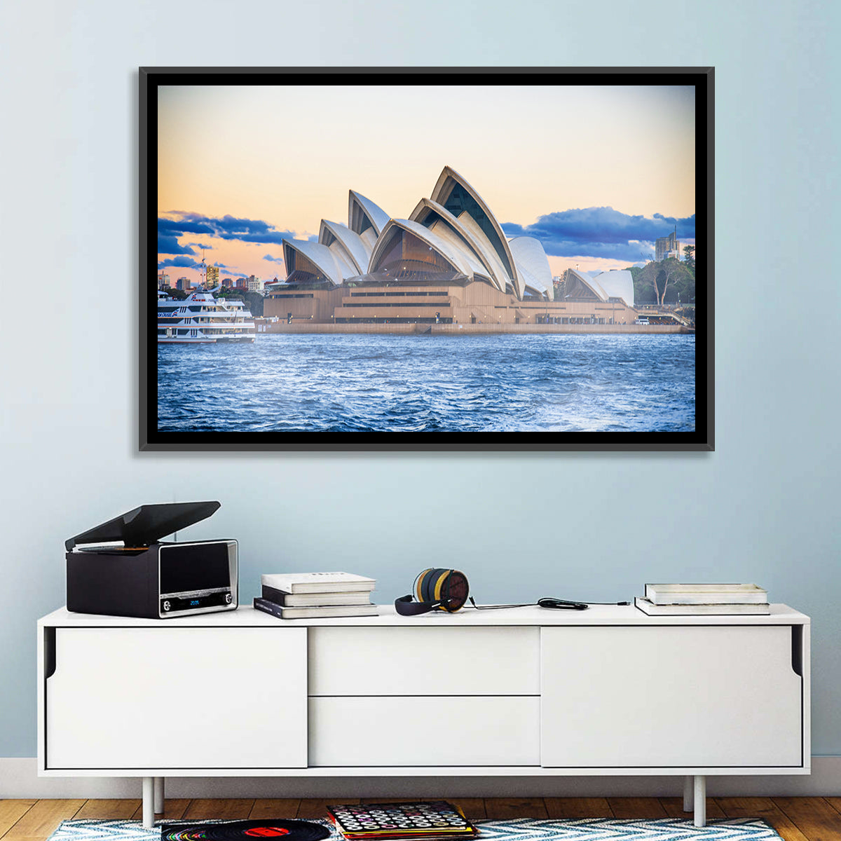 Sydney Opera House at Dusk Wall Art in a room, landscape