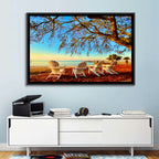 Mobile Bay Adirondack Chairs at Sunrise Wall Art