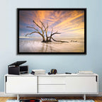Folly Beach Driftwood Sunset Wall Art