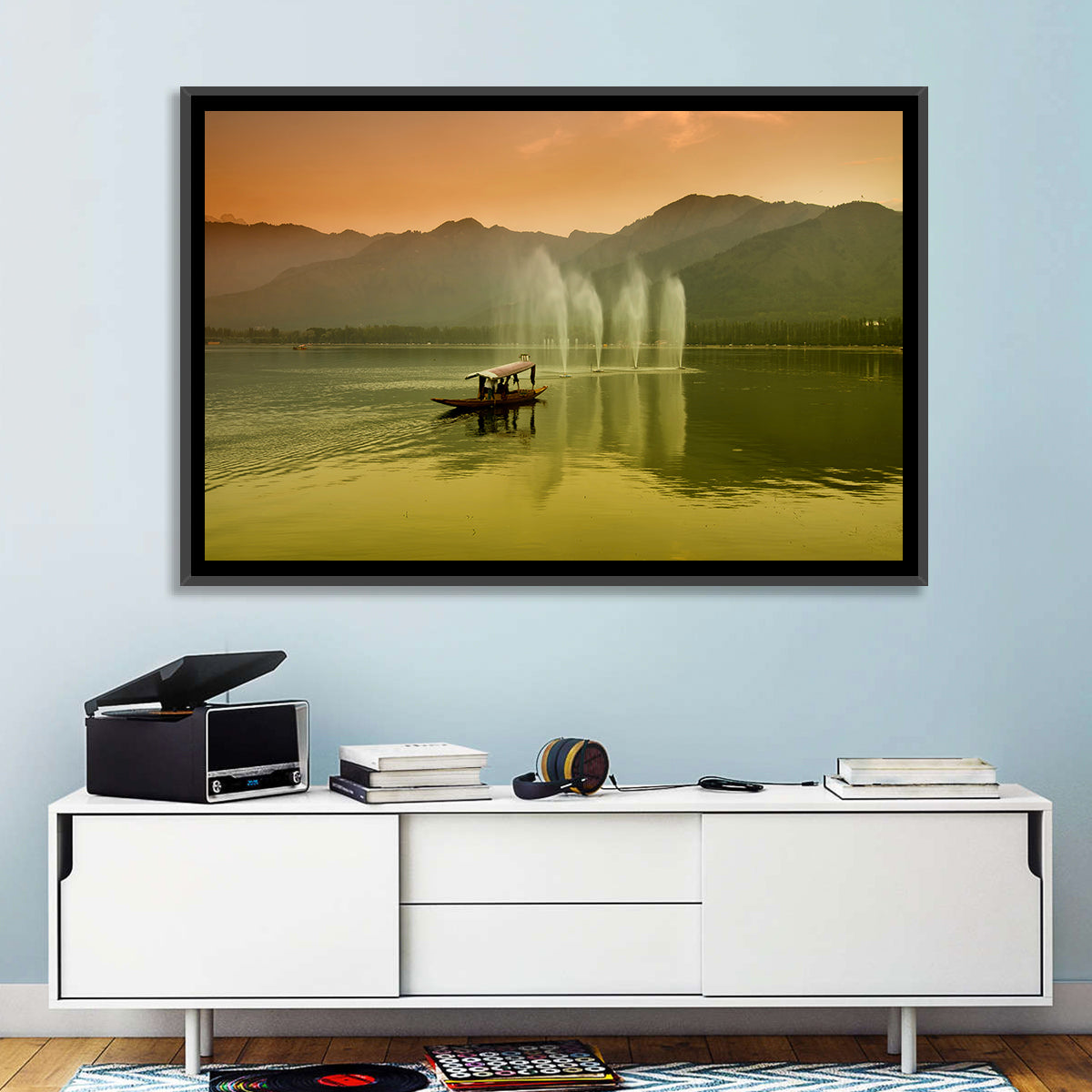 Dal Lake Srinagar Wall Art in a room, landscape