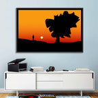 Solitary Sunset Silhouette Wall Art
