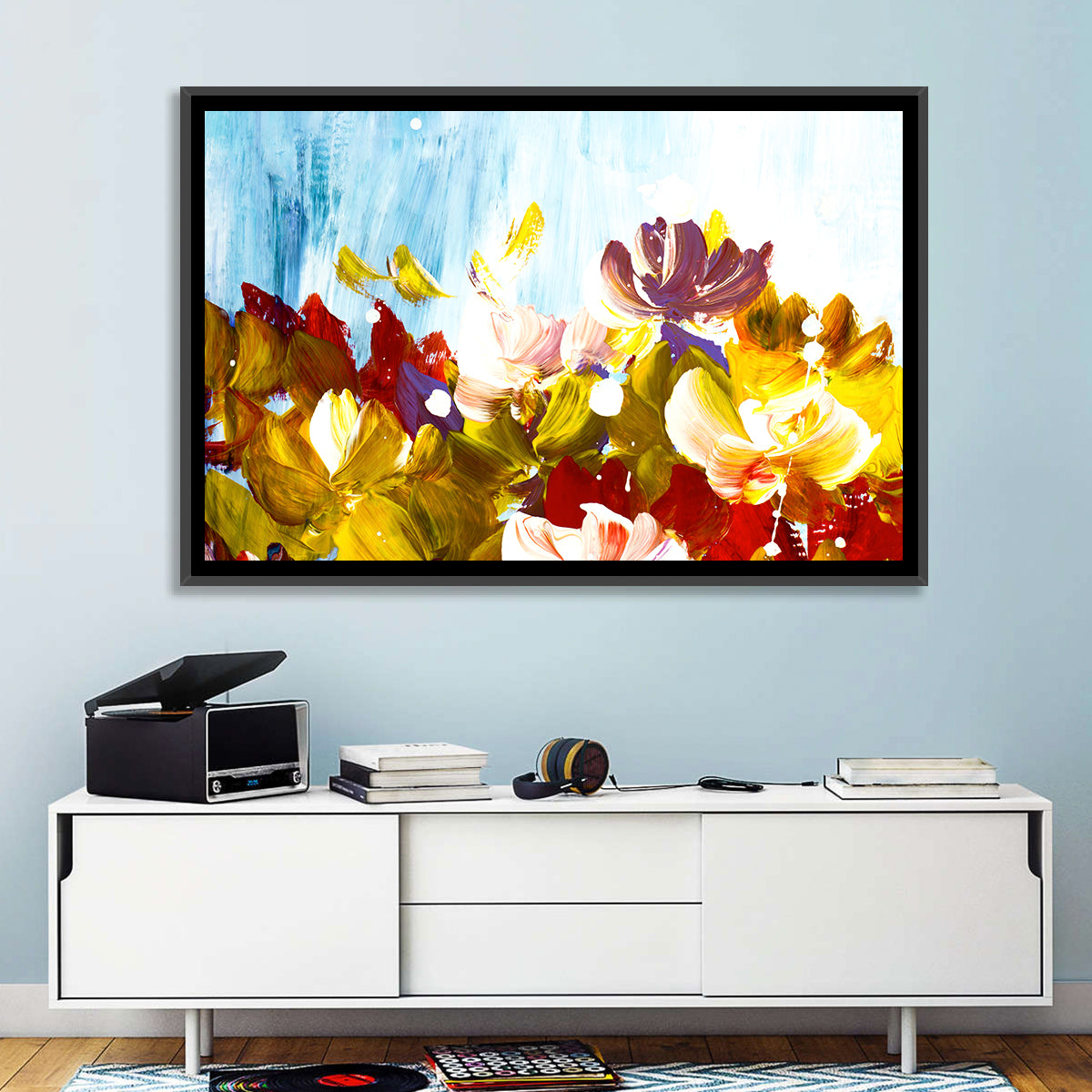 Impasto Floral Garden Wall Art in a room, landscape