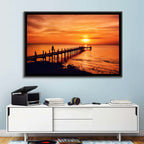 Kampot Pier at Sunset Wall Art