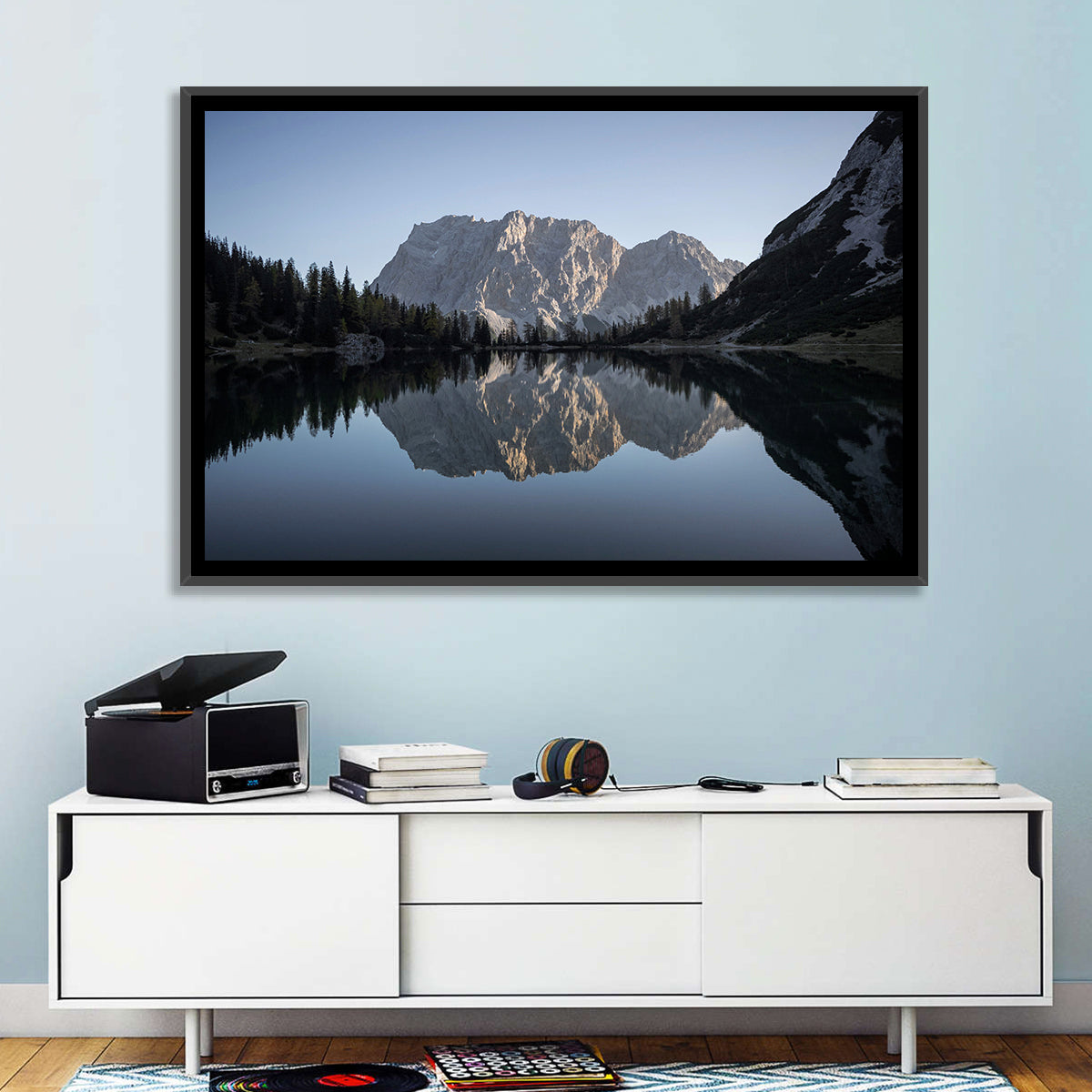 Zugspitze from Lake Seebensee Wall Art in a room, landscape