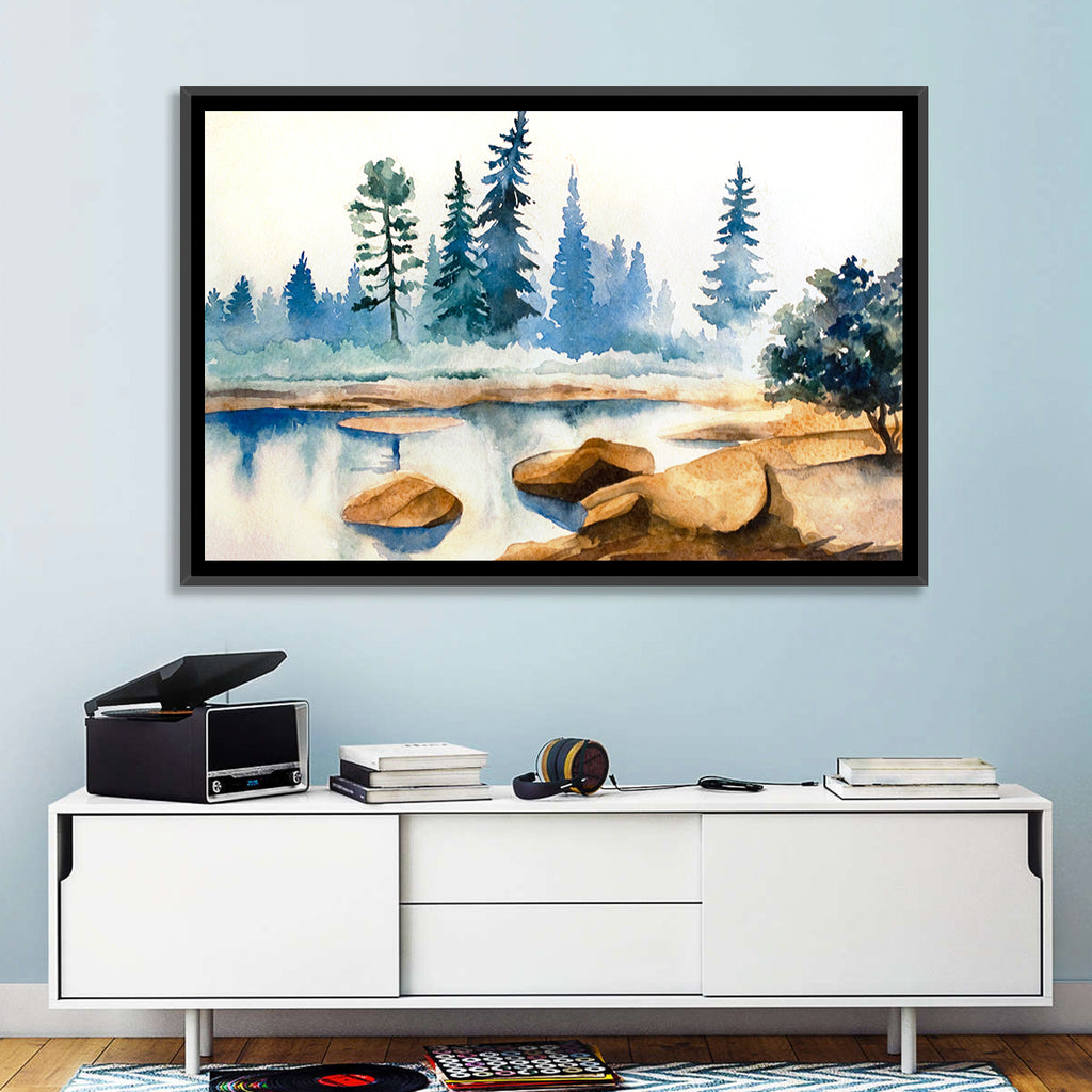 Misty Pine Stream Wall Art