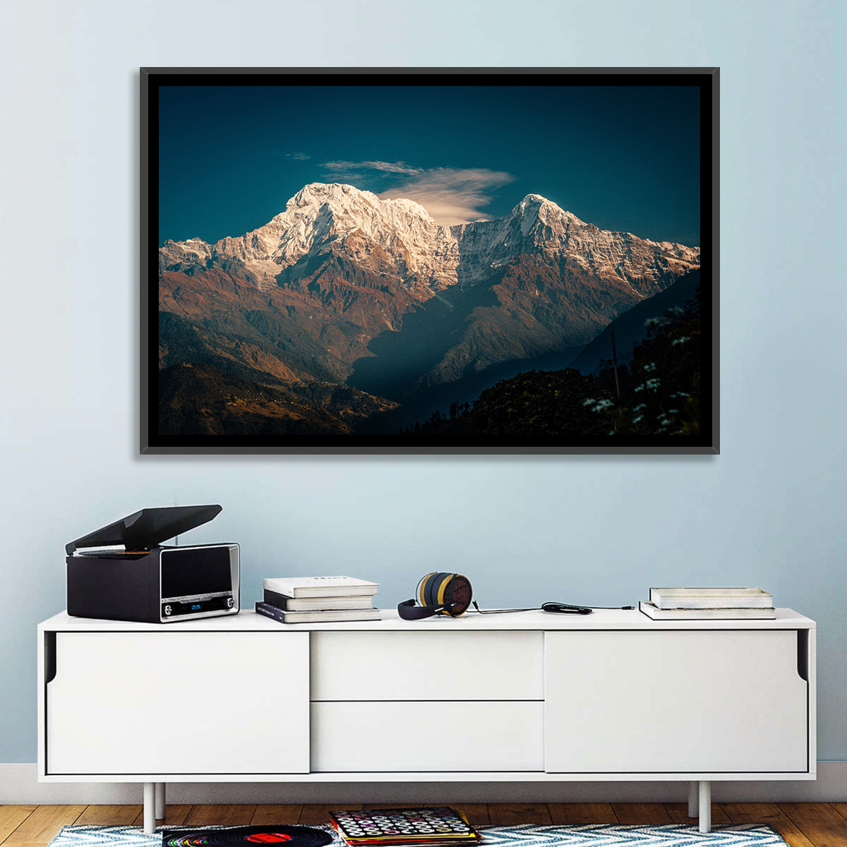 Annapurna South Summit with Wispy Clouds Wall Art