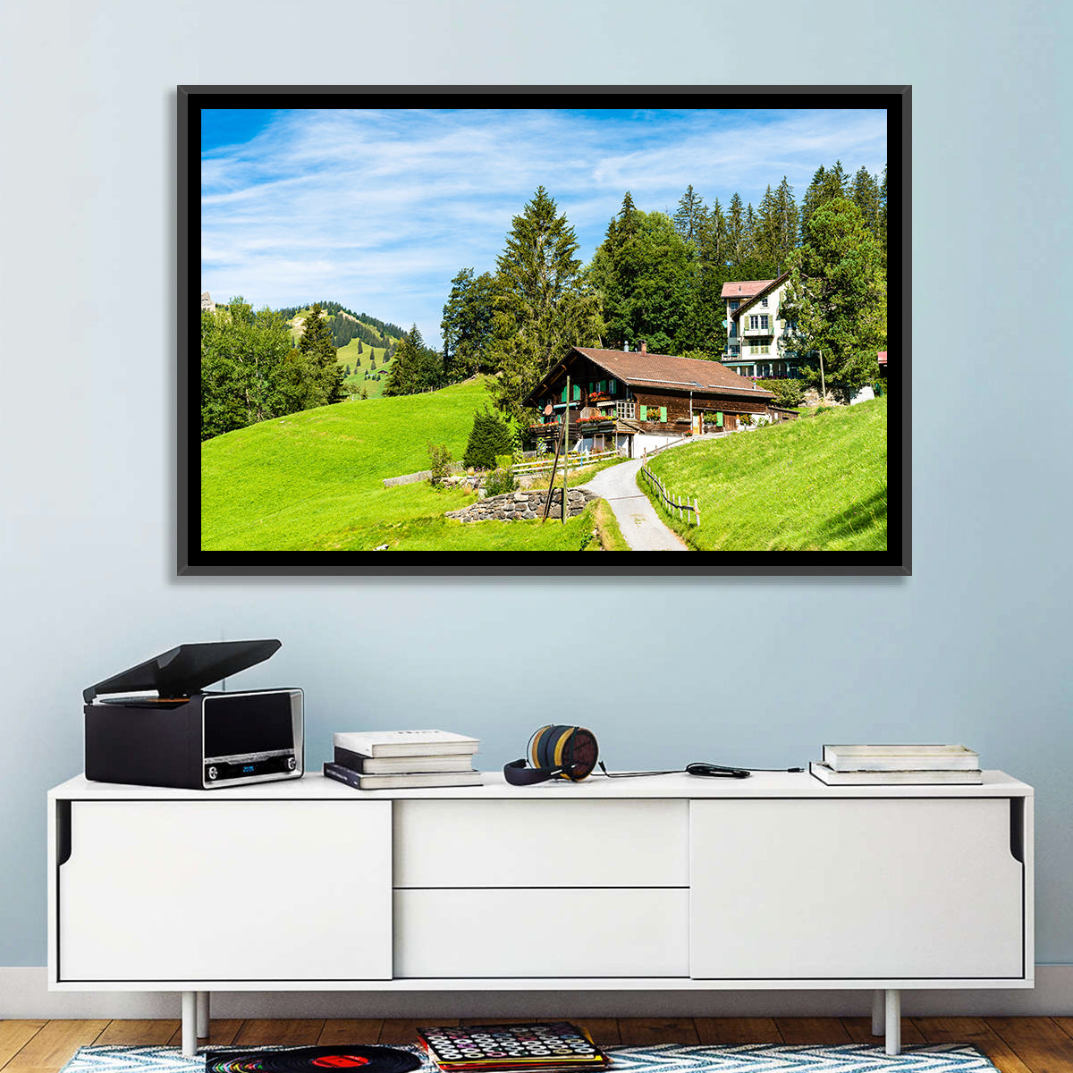 Wengen Alpine Chalet Path Wall Art