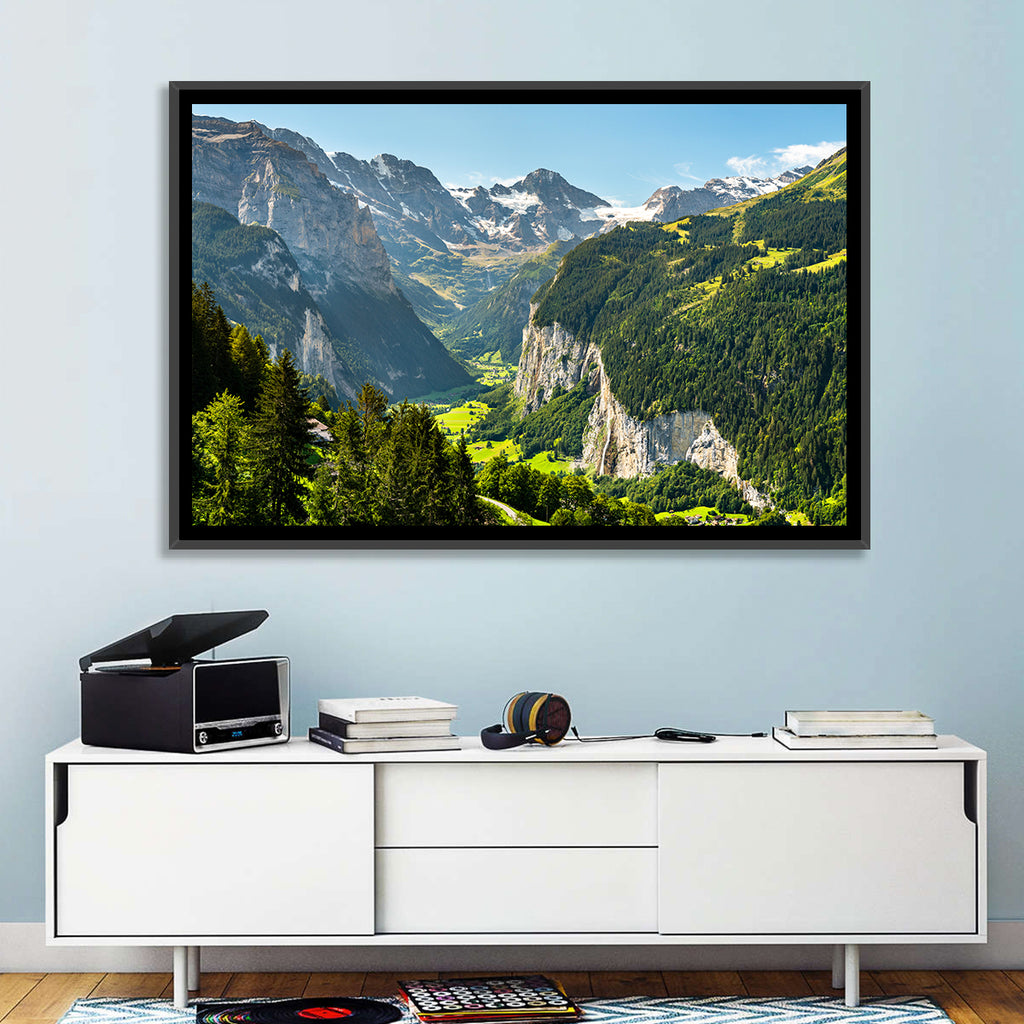 Lauterbrunnen Valley Waterfall View Wall Art