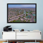 Aerial Desert Suburb with Lakes Wall Art