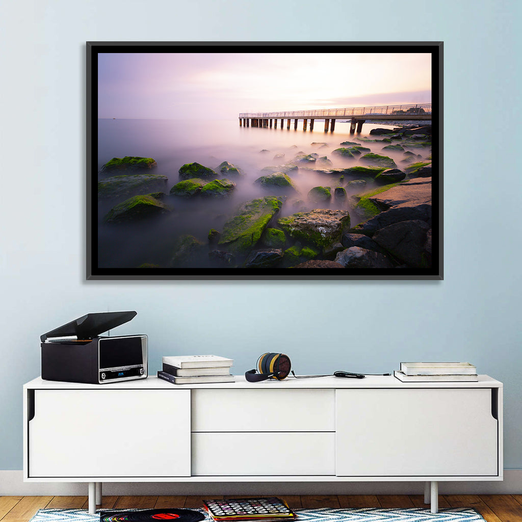 Florya Beach Pier at Lavender Dusk Wall Art