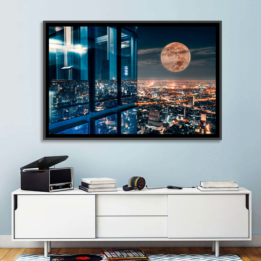 Bangkok Moonlit Skyline Wall Art