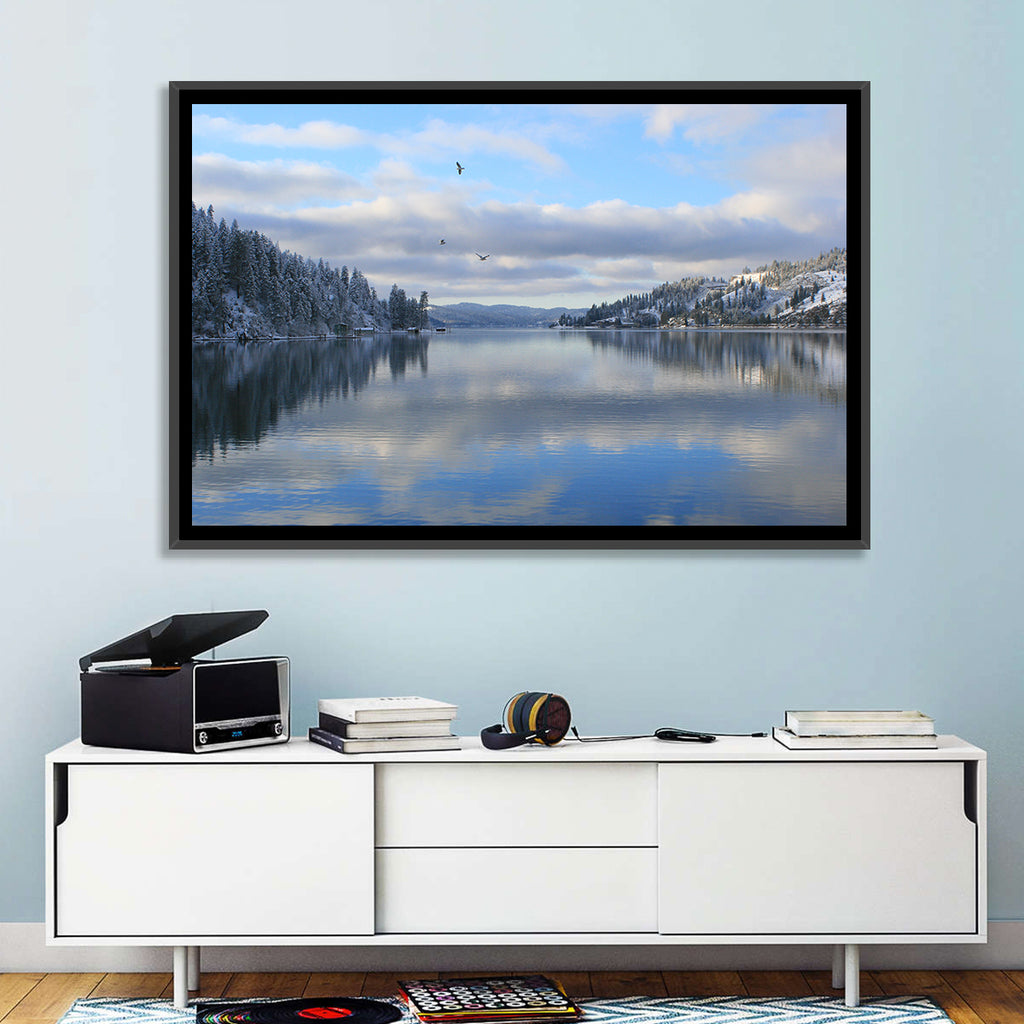 Coeur D Alene Winter Lake Reflection Wall Art