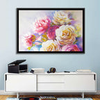 Watercolor Peony Bouquet Wall Art