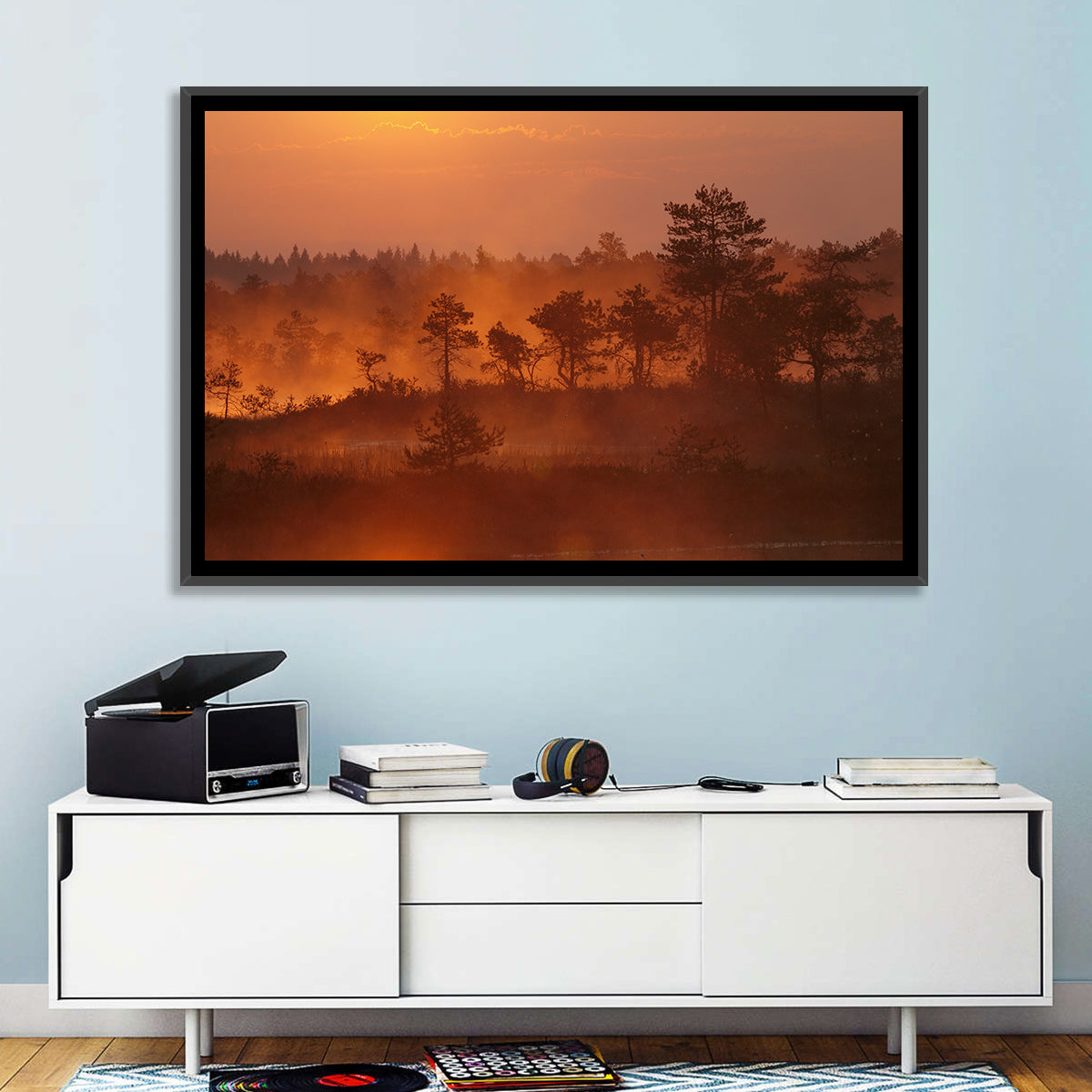 Kakerdaja Bog at Sunrise Wall Art in a room, landscape