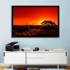 Savanna Sunset with Giraffe Wall Art
