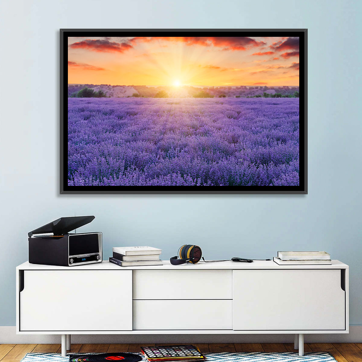 Lavender Field Sunburst Wall Art