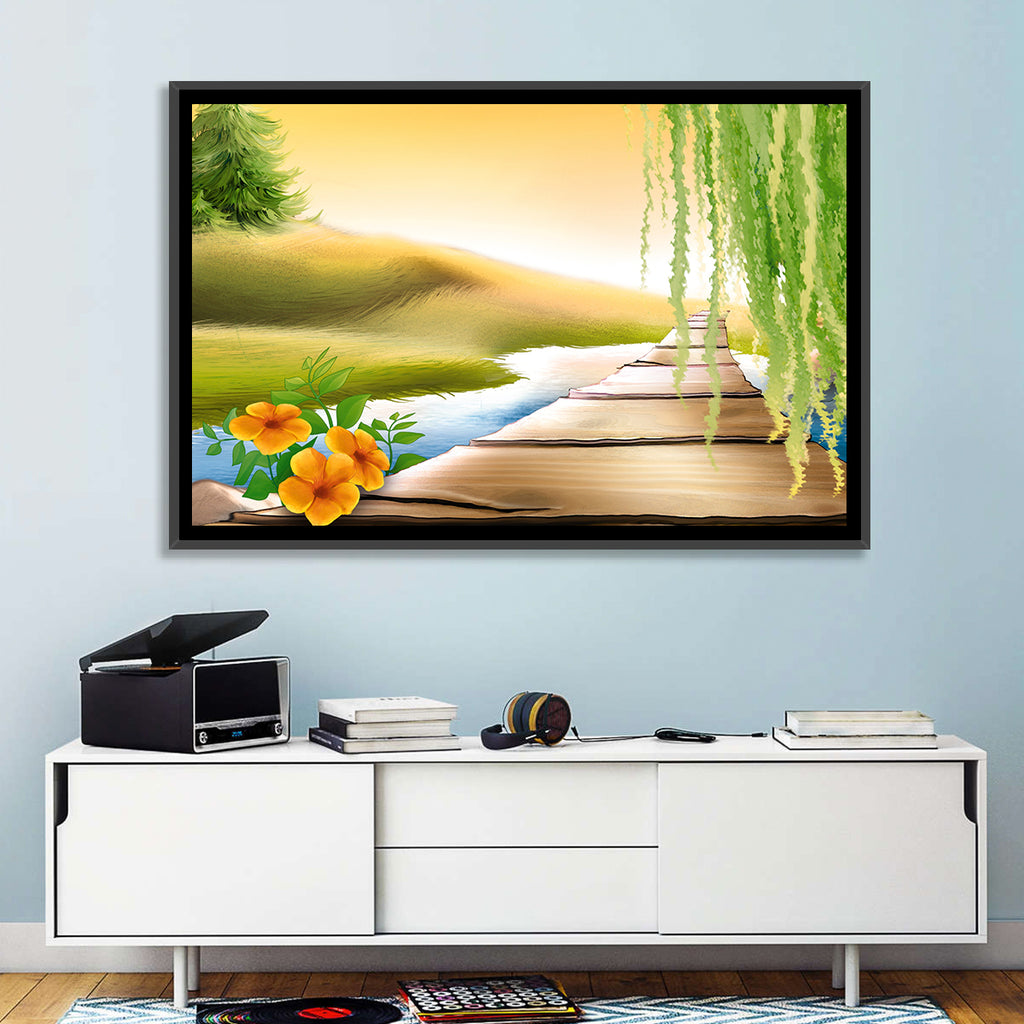 Golden Hour Willow Walkway Wall Art