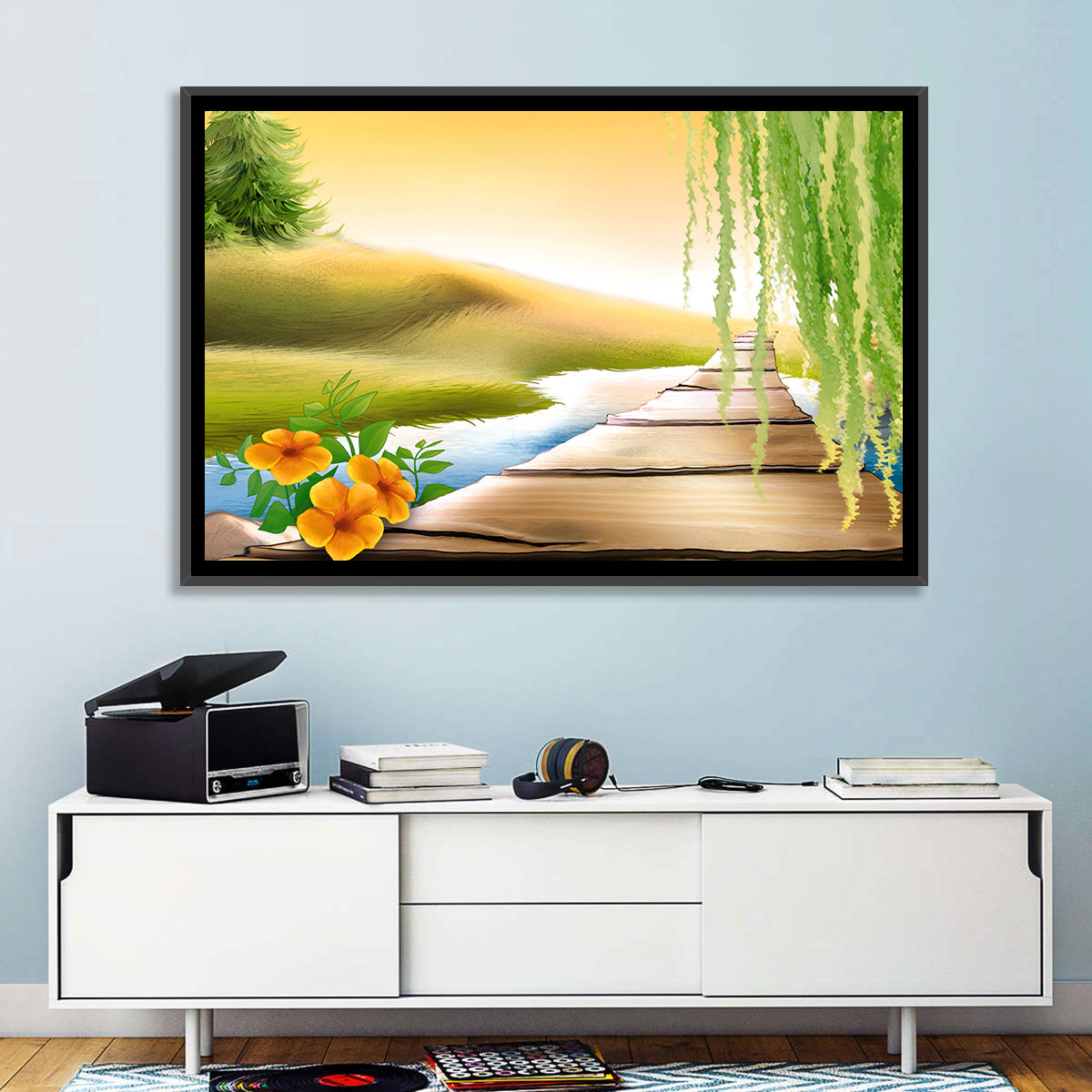Golden Hour Willow Walkway Wall Art