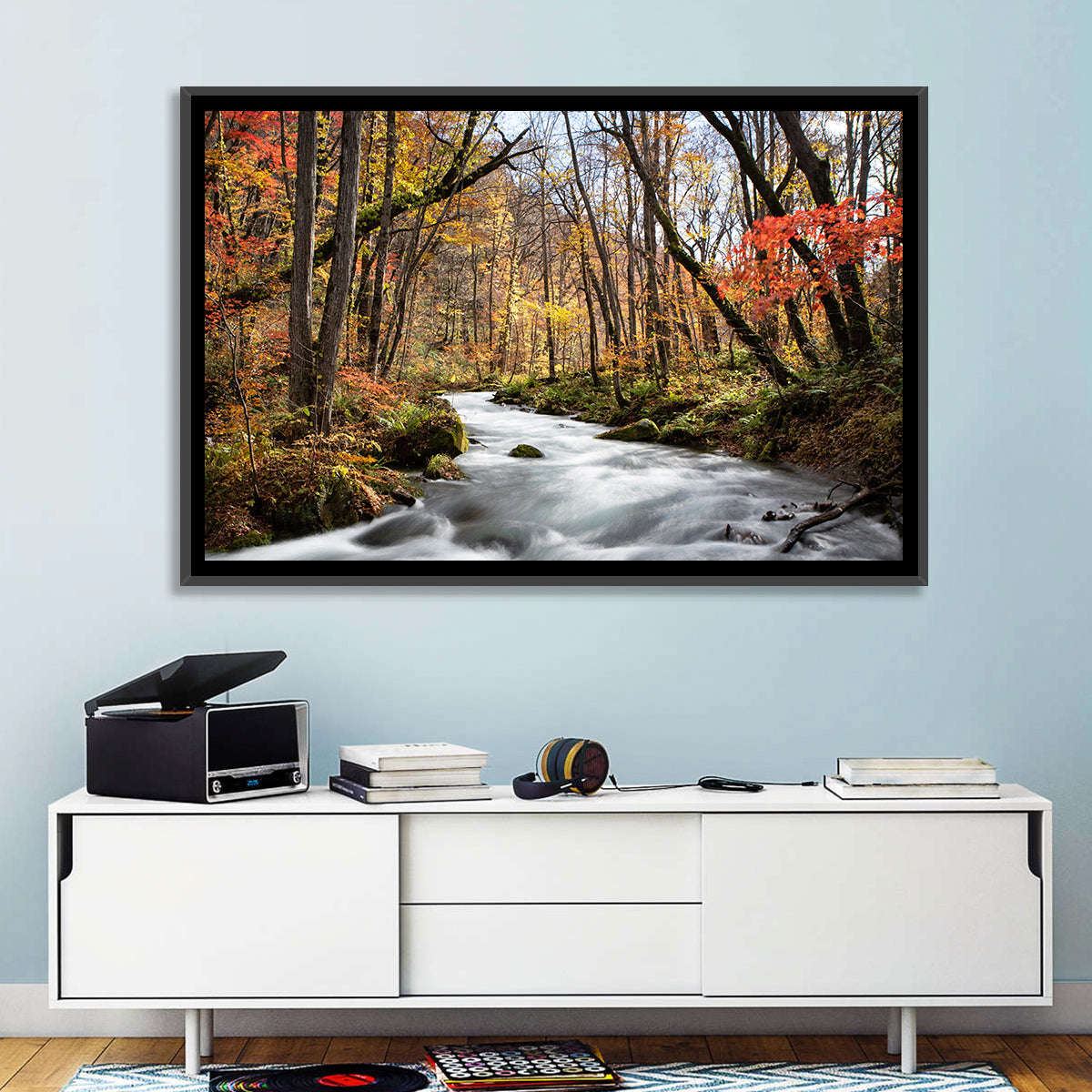 Sunlit Forest Stream Wall Art