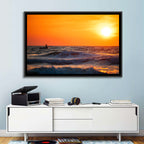 Sunset Fisherman Wall Art