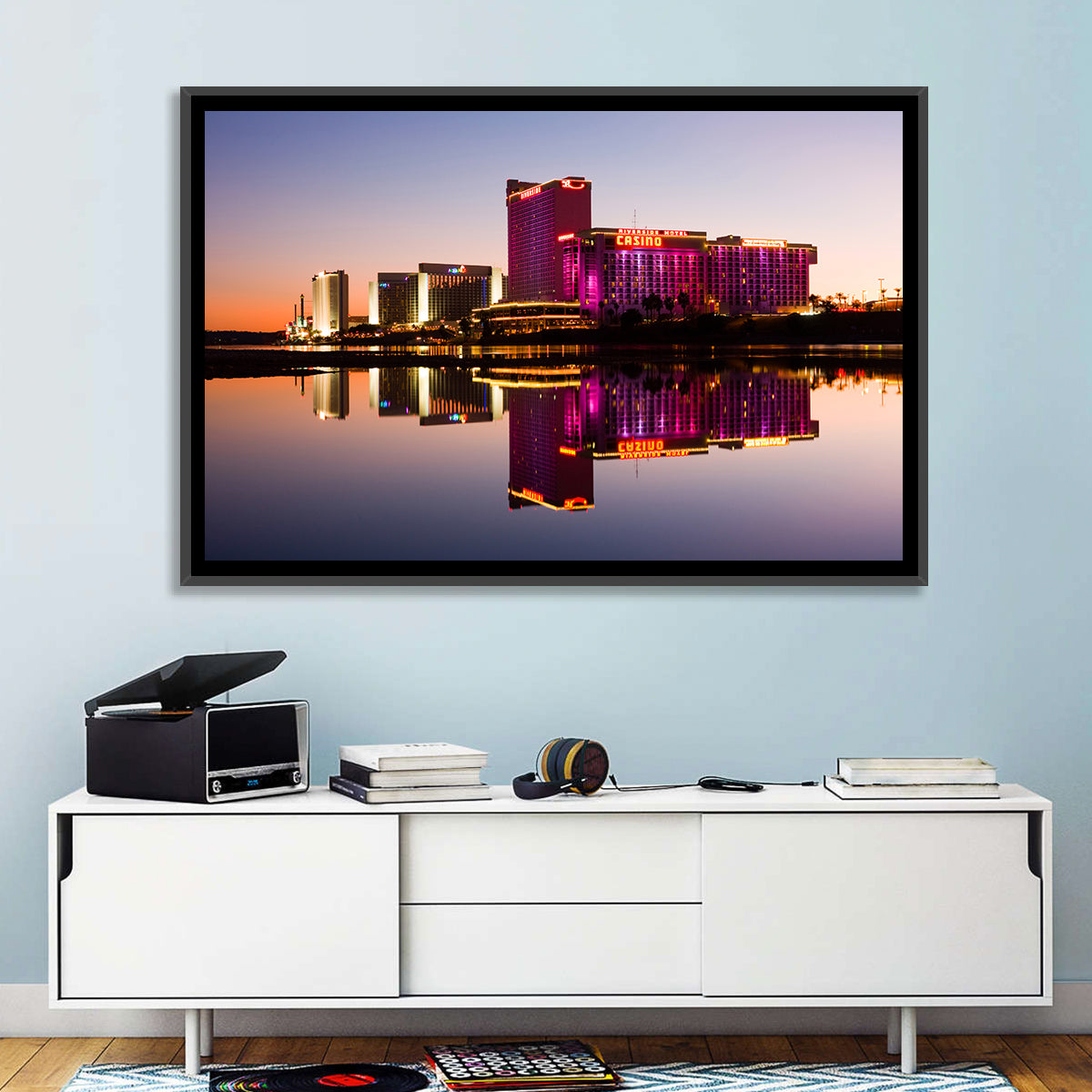 Laughlin Riverside Reflection Wall Art in a room, landscape