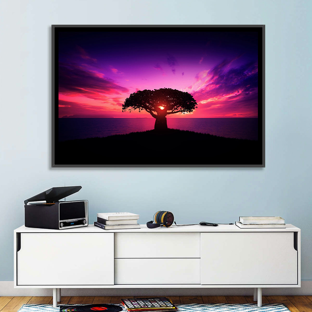 Baobab Sunset Silhouette Wall Art