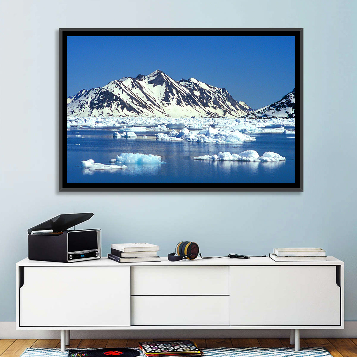 Eastern Greenland Sea Wall Art in a room, landscape