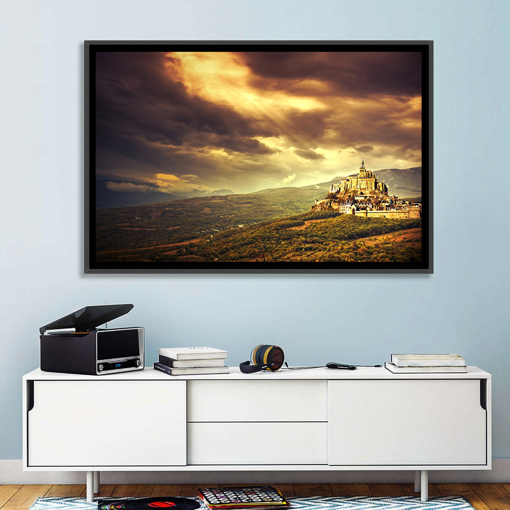 Mont-saint-michel Castle at Dusk Wall Art