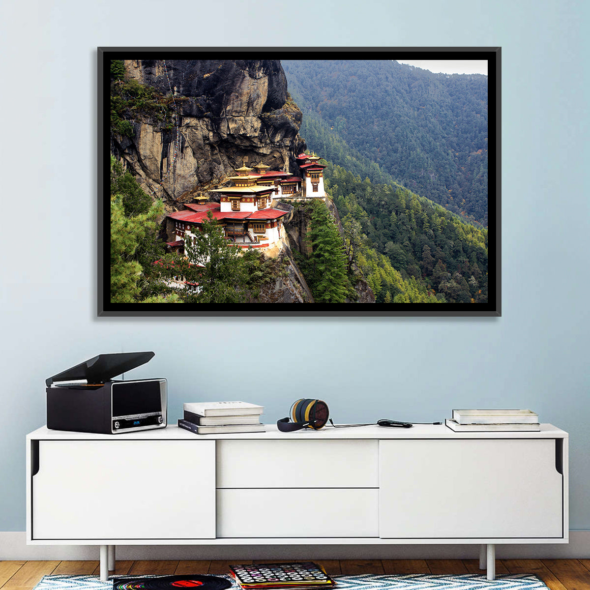 Tiger's Nest Monastery, Paro Bhutan Wall Art in a room, landscape