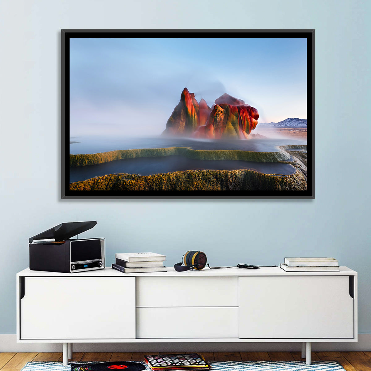 Fly Geyser Nevada Wall Art in a room, landscape