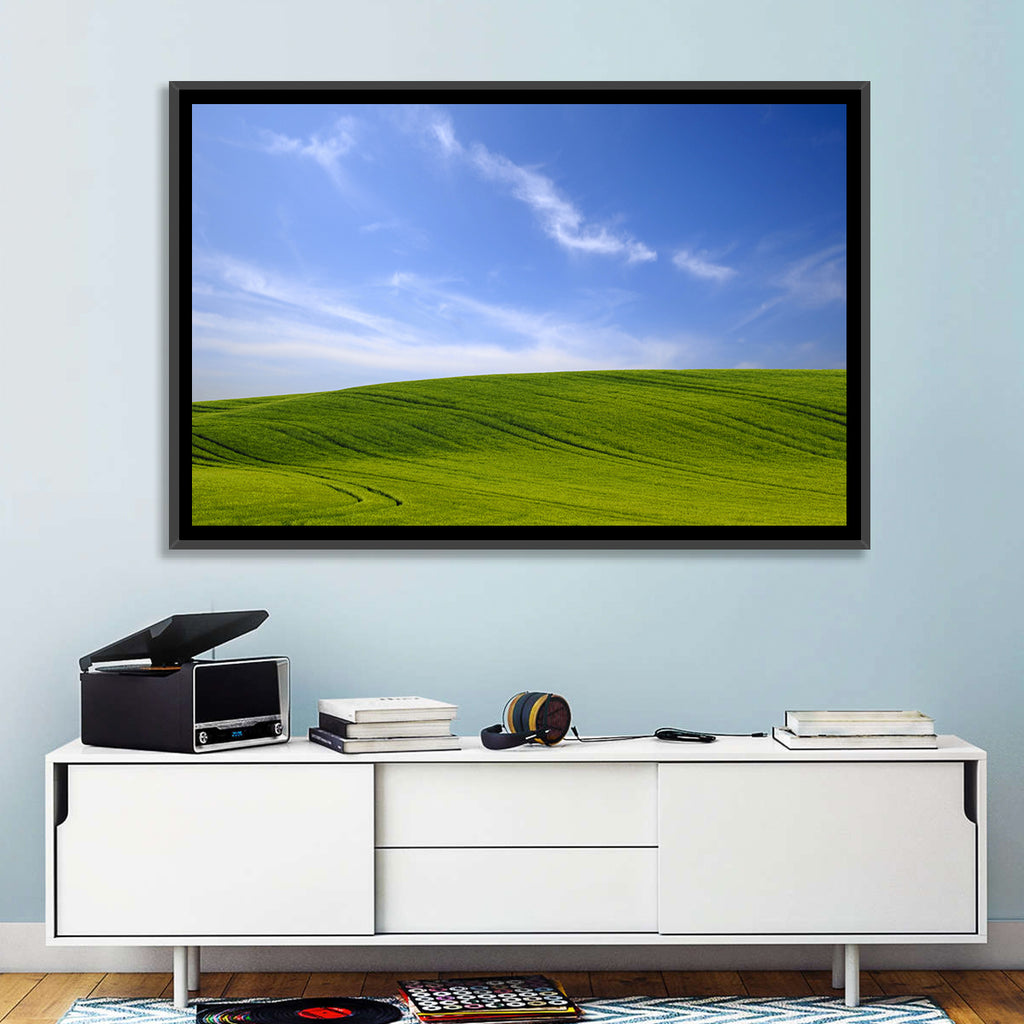 Rolling Green Hill with Blue Sky Wall Art