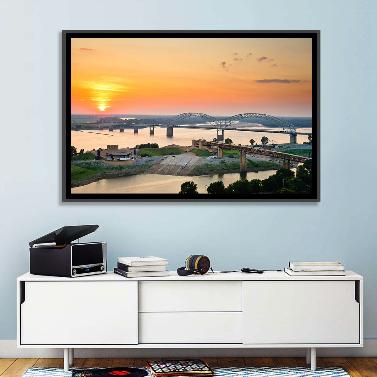 Hernando De Soto Bridge at Sunset Wall Art