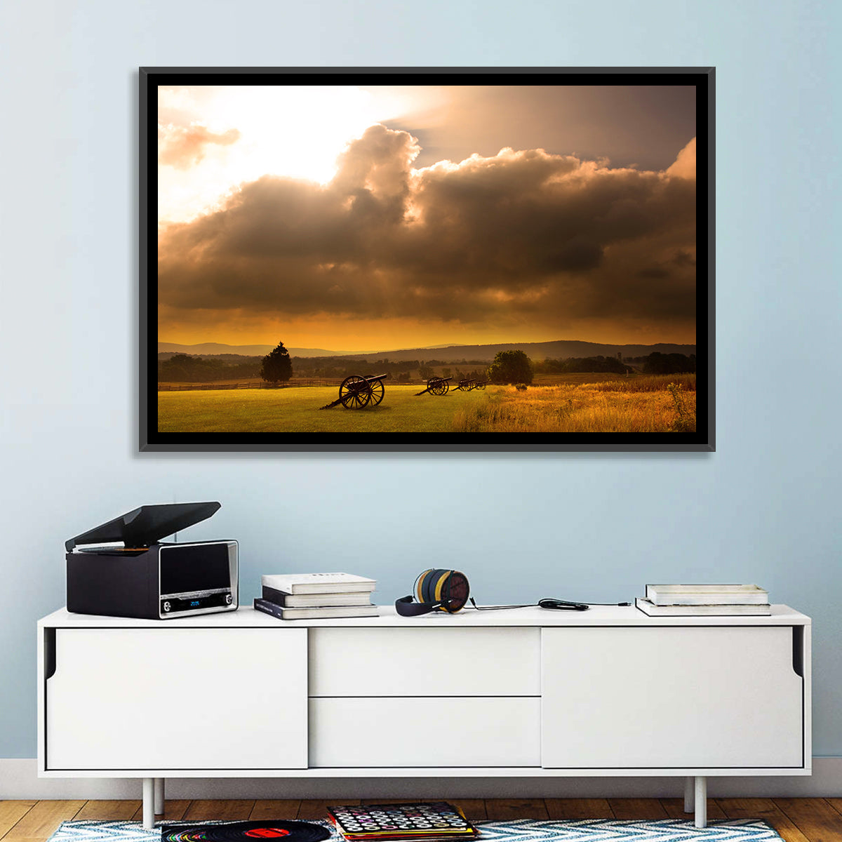 Antietam Civil War Battlefield Wall Art in a room, landscape