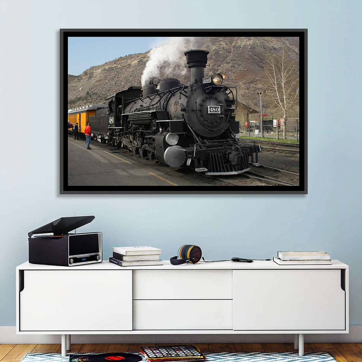 Durango Steam Locomotive No. 480 Wall Art in a room, landscape