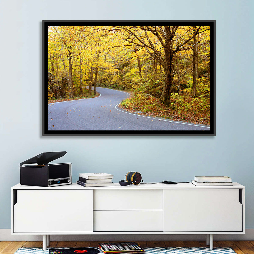 Winding Road Through Autumn Foliage Wall Art